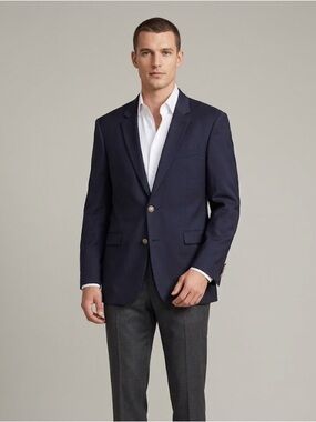 Balmain Paris Super 180's Virgin Wool Blazer - Navy